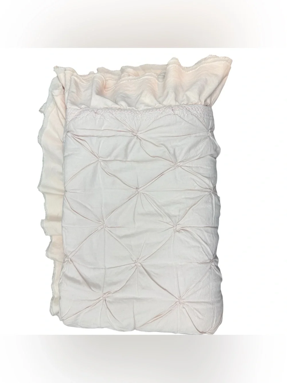 Pottery Barn Kids Organic Sadie Ruffle Quilt Blush Pink Toddler